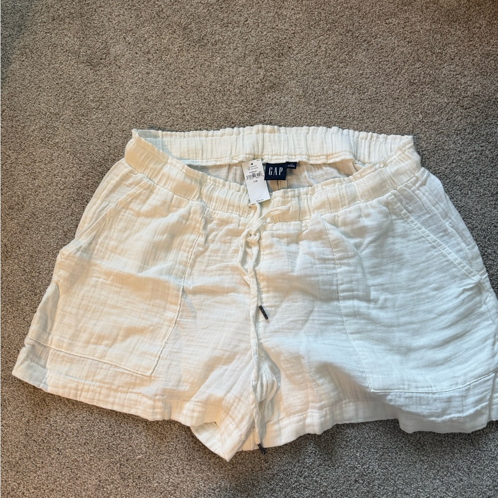 White Linen Shorts